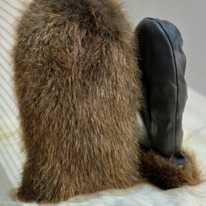 Mitaines réversible cuir & castor