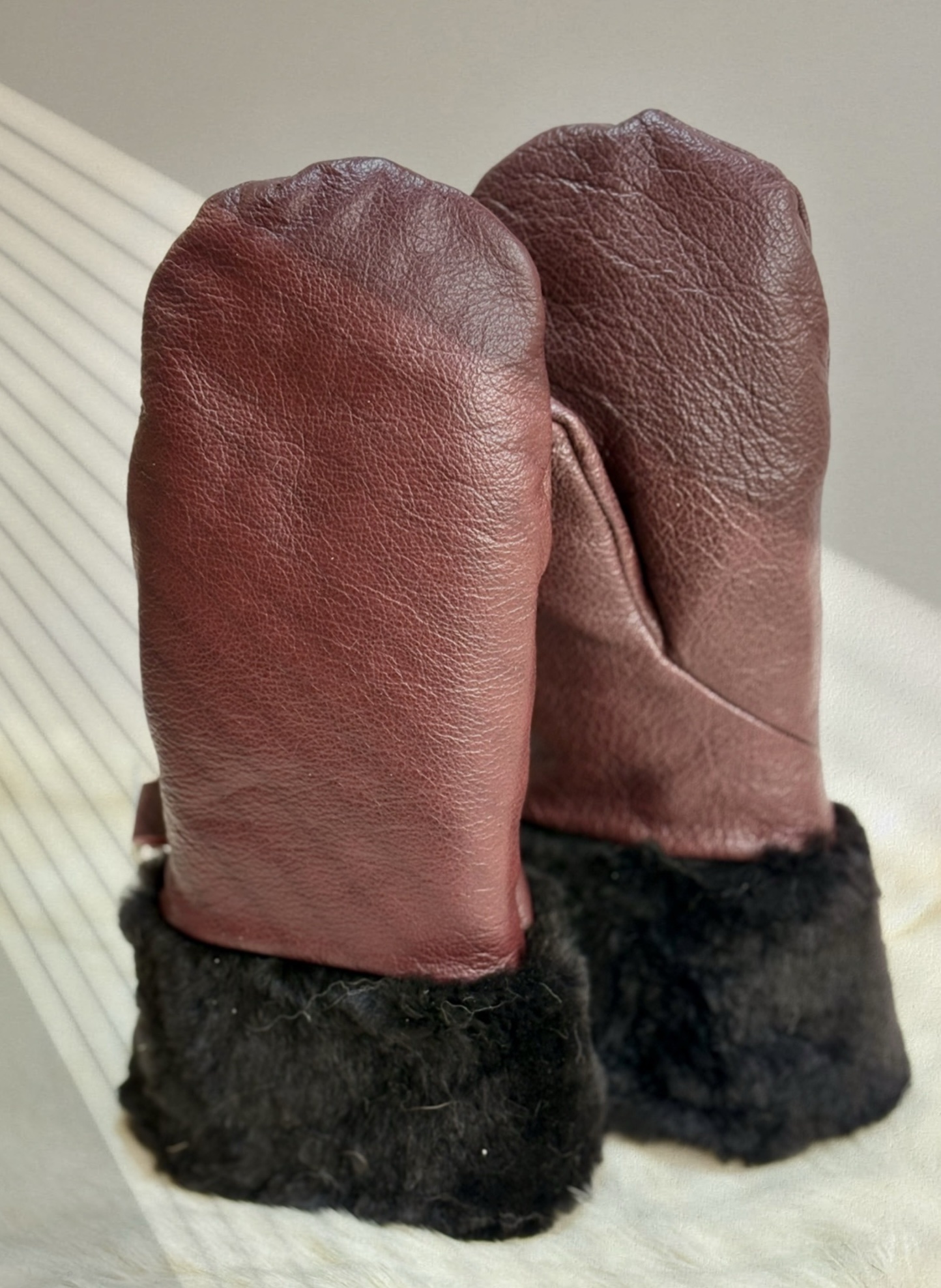 Mitaines de cuir & castor